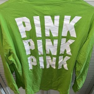 Neon Green PINK long sleeve tee shirt